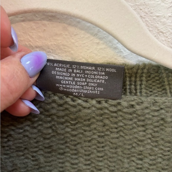 Olive Green Peace Love Sweater - Picture 6 of 6